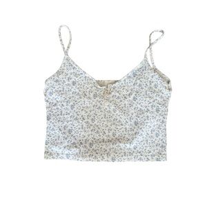 Brandy Melville blue floral cream tank camisole dainty soft feminine